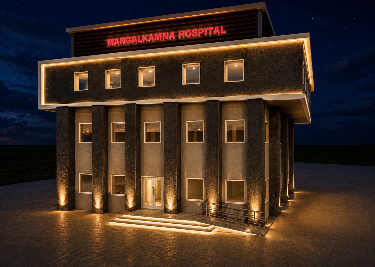 Mangal Kamna Hospital proposed night elevation