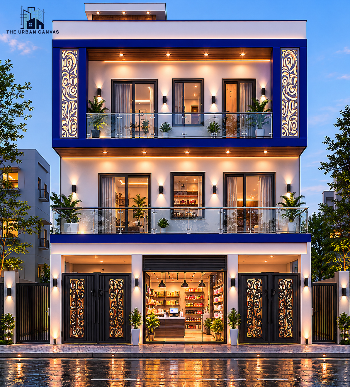 RK Gupta Residence rendered elevation 1