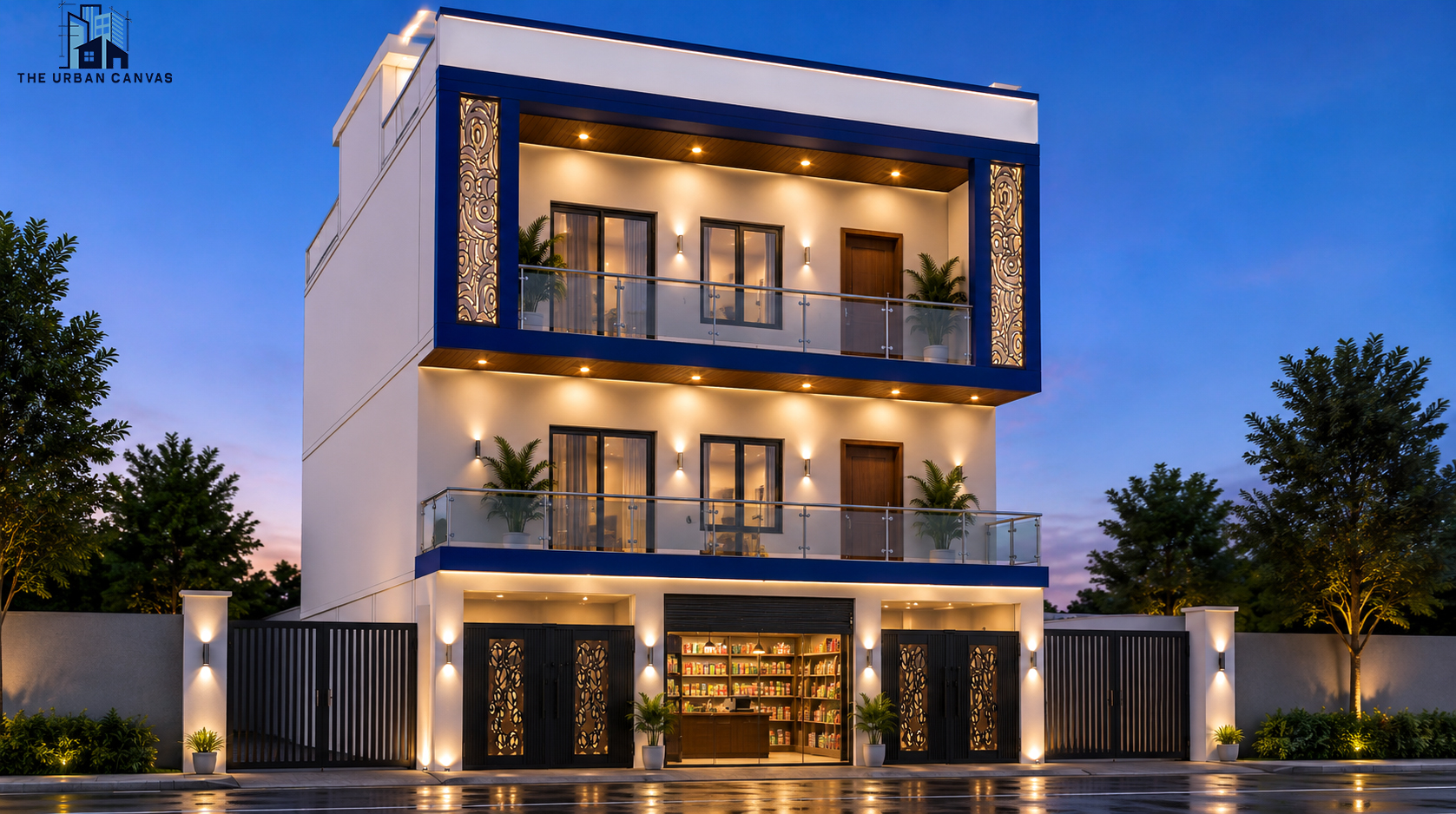 RK Gupta Residence rendered elevation 2