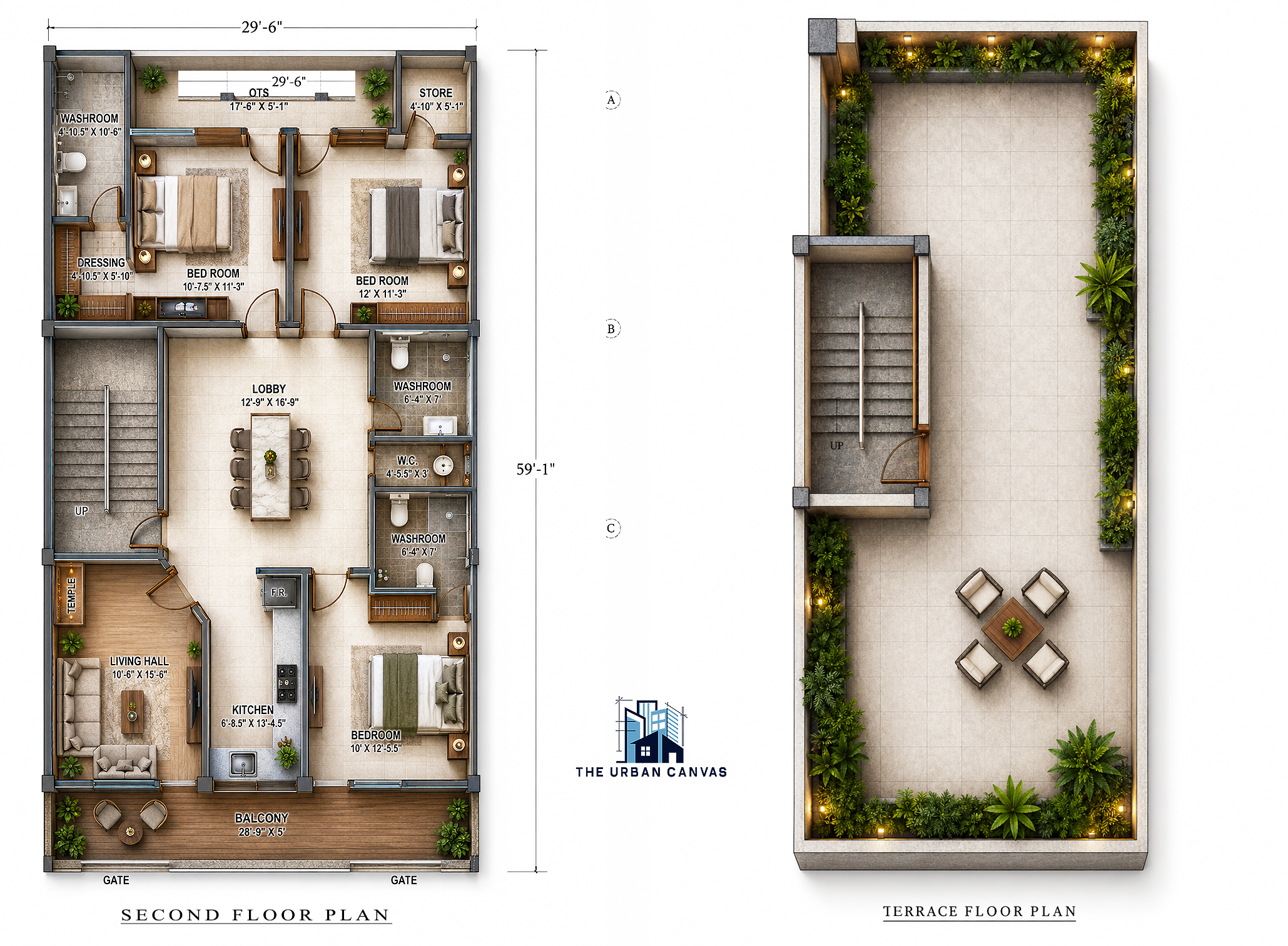 RK Gupta Residence rendered plan 2