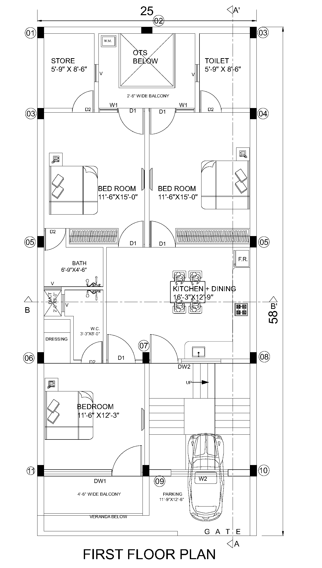Villa One First Floor Plan