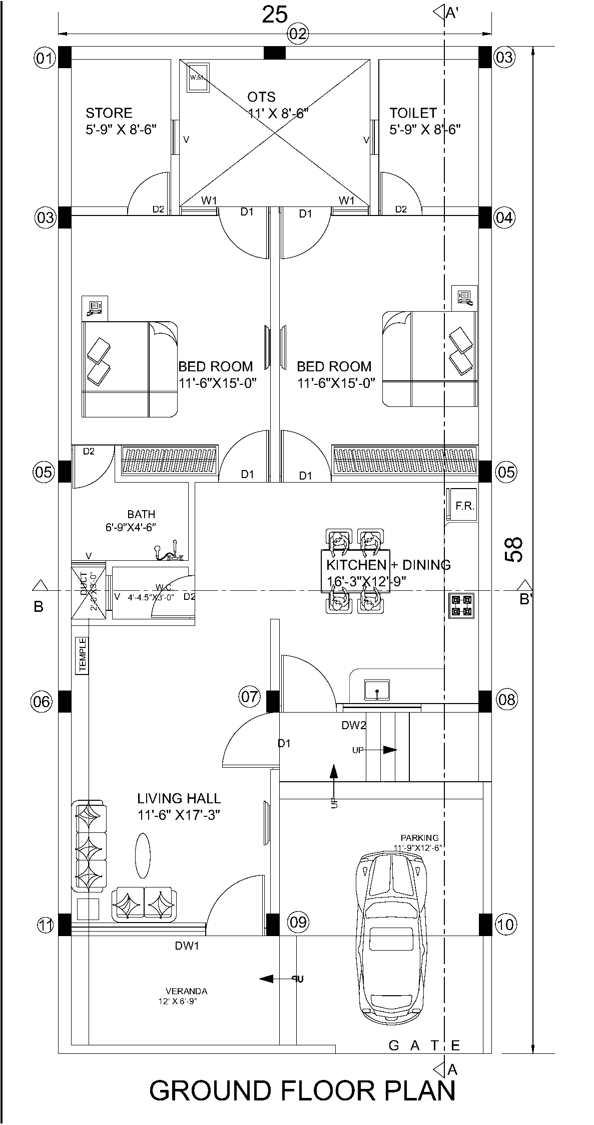 Villa One Ground Floor Plan